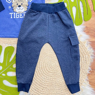 Conj. Blusa Manga Longa Go Team Tigers e Calça de Moletom - Azul Royal